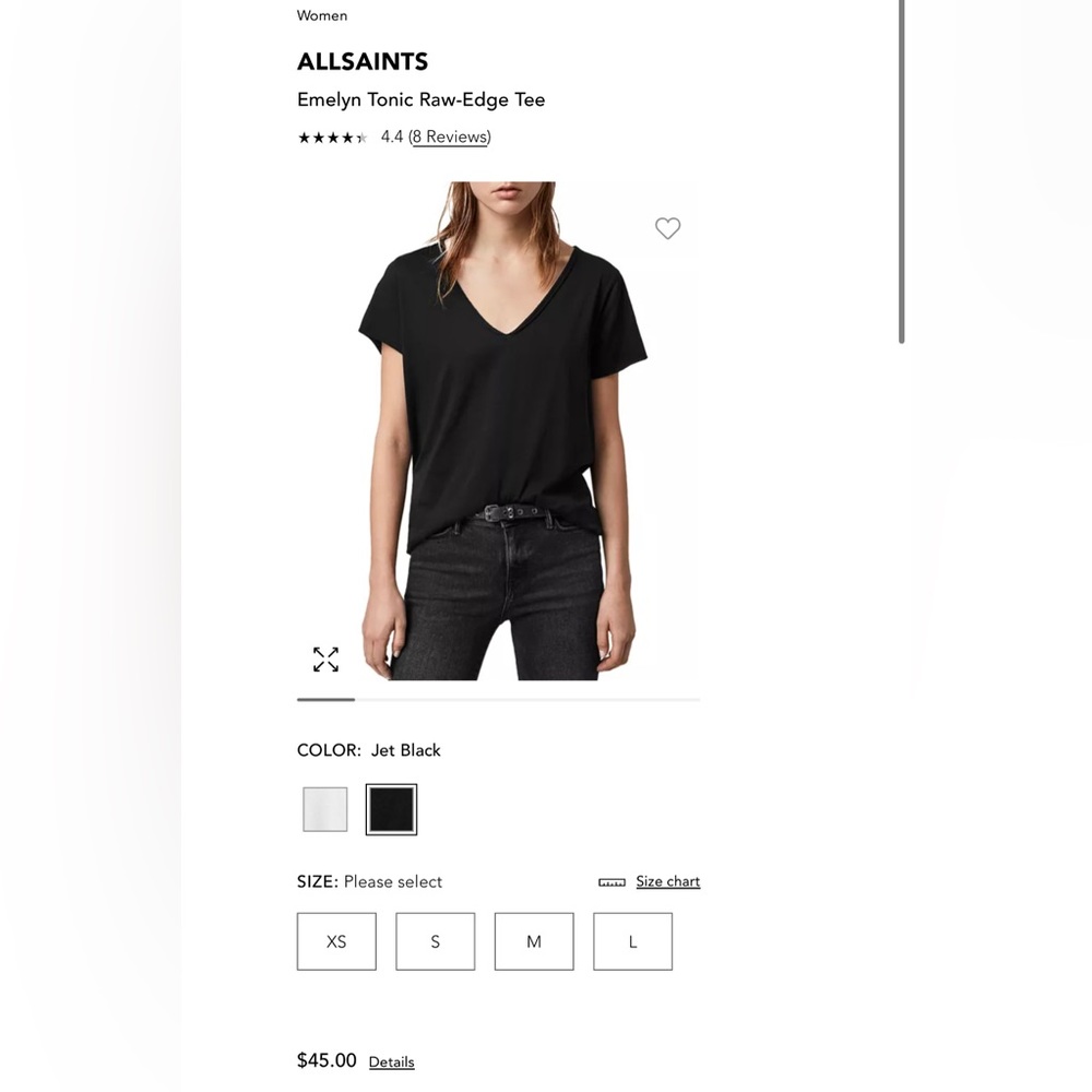 All Saints Women V neck Tee Loose fit